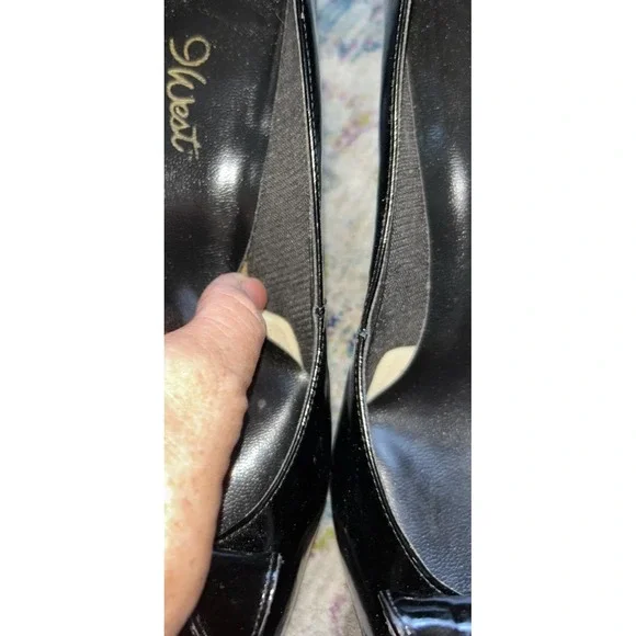 9 West Bliss black patent leather heels size 9 Vintage 80s And 90s Vibe C Pics - Picture 2 of 8